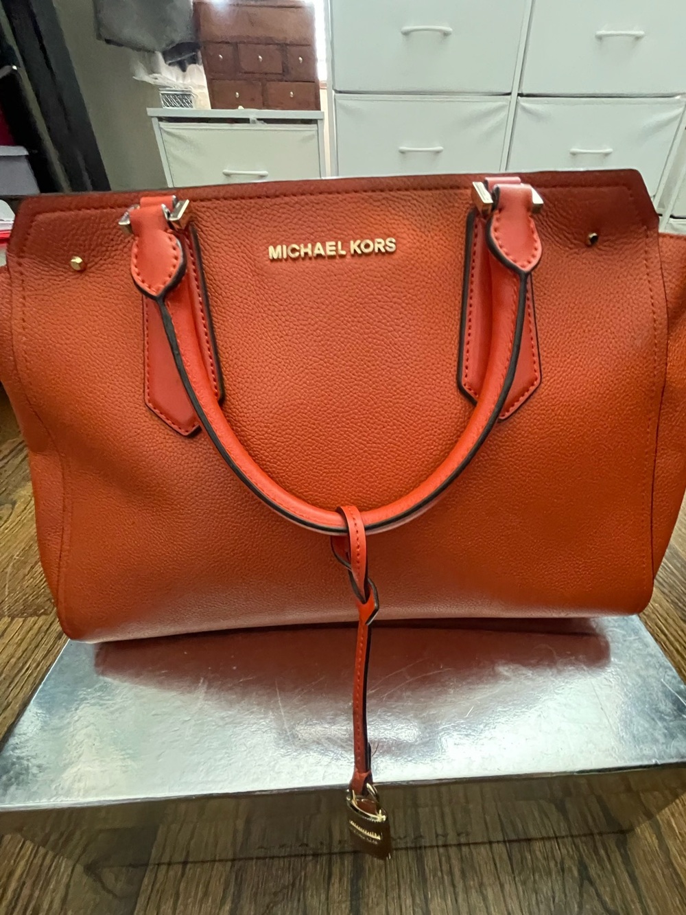 Michael Kors Nouveau Hamilton Large Pebbled Leather Satchel / Tote